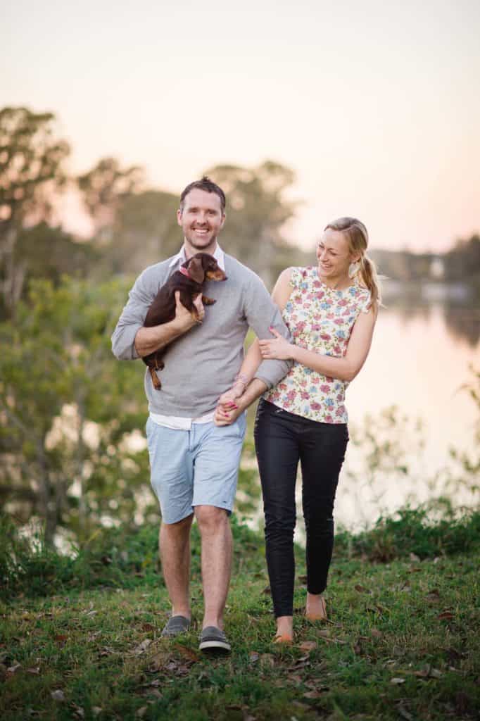 Engagement photography session with pets