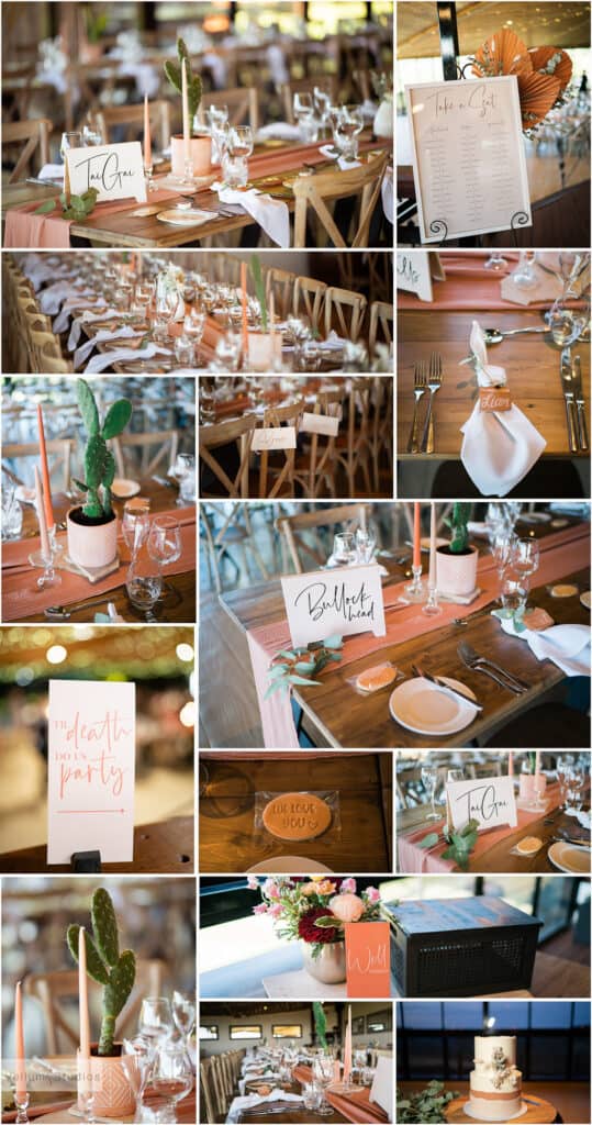 Preston Peak Winery Wedding reception details