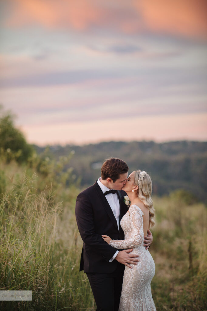 Preston Peak Wedding - sunset kiss