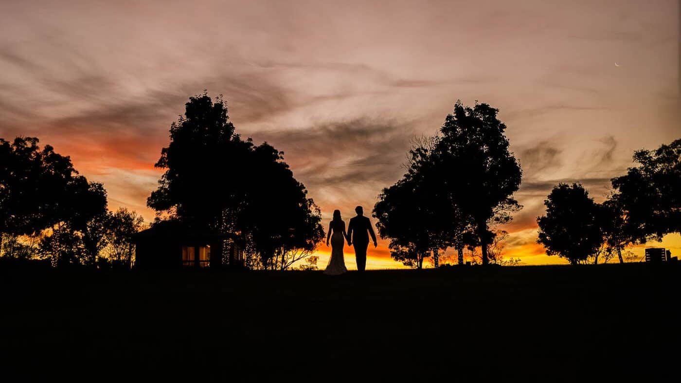 Preston Peak Wedding - walking into sunset