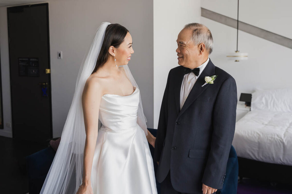 Brisbane Wedding Photographer - dad seeing bride