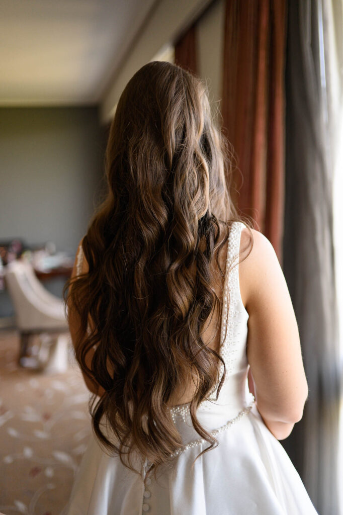 All Hallows Chapel Wedding - Bride hair