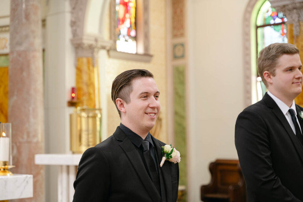 All Hallows Chapel Wedding - groom