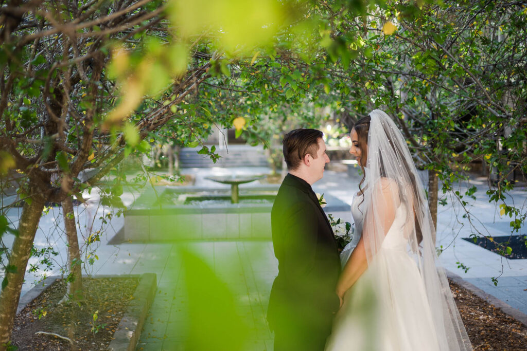 All Hallows Chapel Wedding - Bride & groom