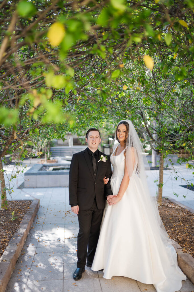 All Hallows Chapel Wedding - Bride & groom