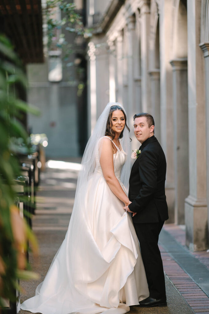 All Hallows Chapel Wedding - Bride & groom