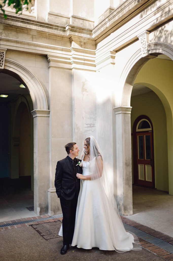 All Hallows Chapel Wedding - Bride & groom