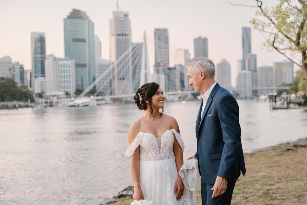 Riverlife wedding photographer - bride and groom