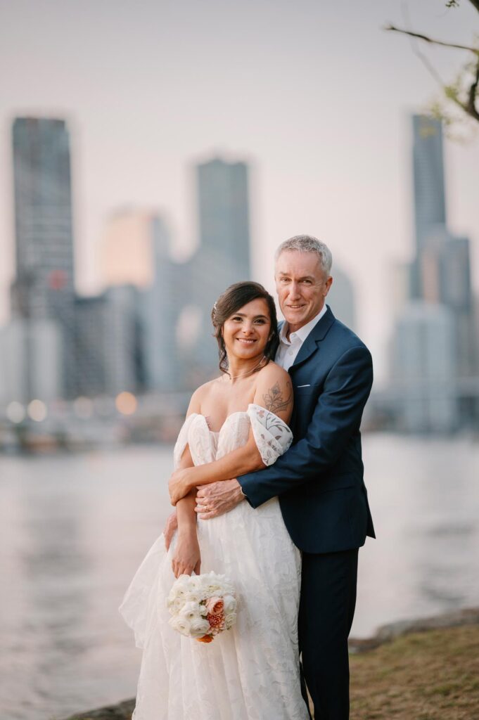 Riverlife wedding photographer - bride and groom