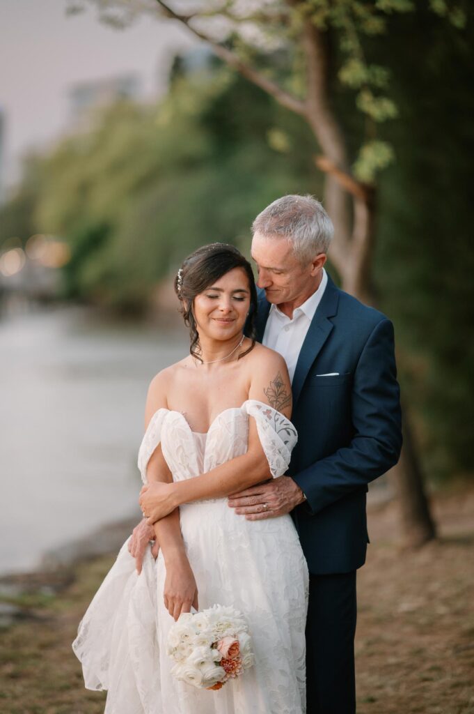 Riverlife wedding photographer - bride and groom