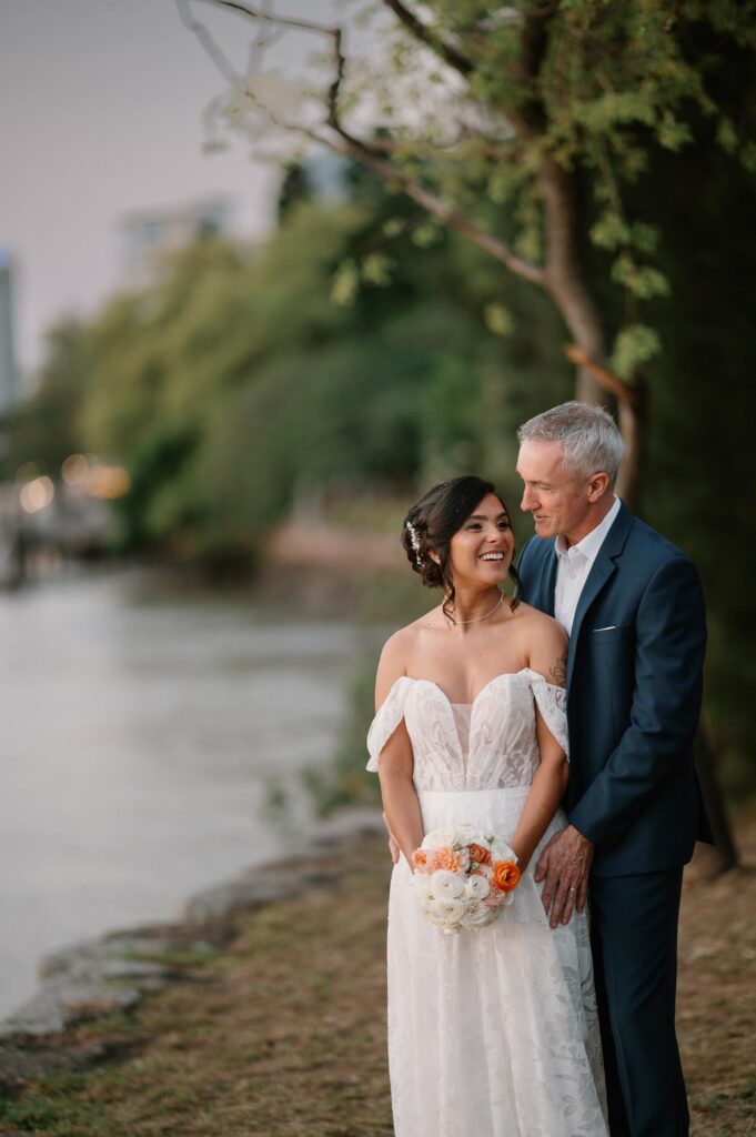 Riverlife wedding photographer - bride and groom