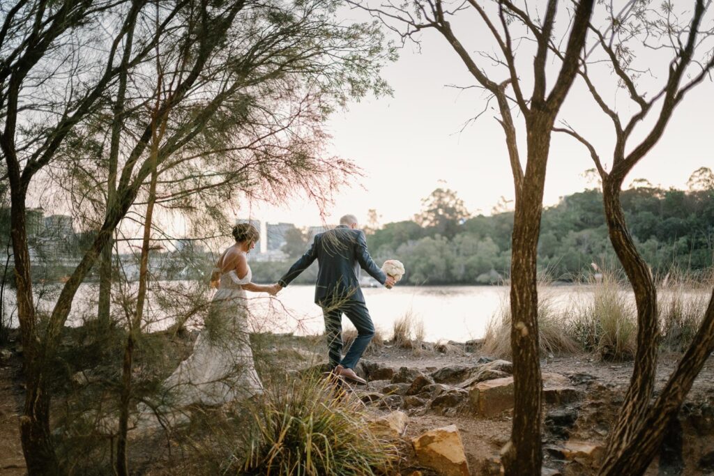 Riverlife wedding photographer - bride and groom