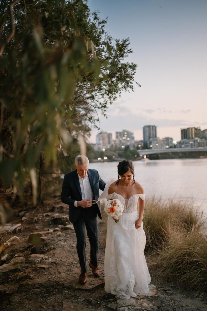 Riverlife wedding photographer - bride and groom