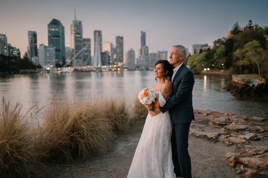 Riverlife wedding photographer - bride and groom