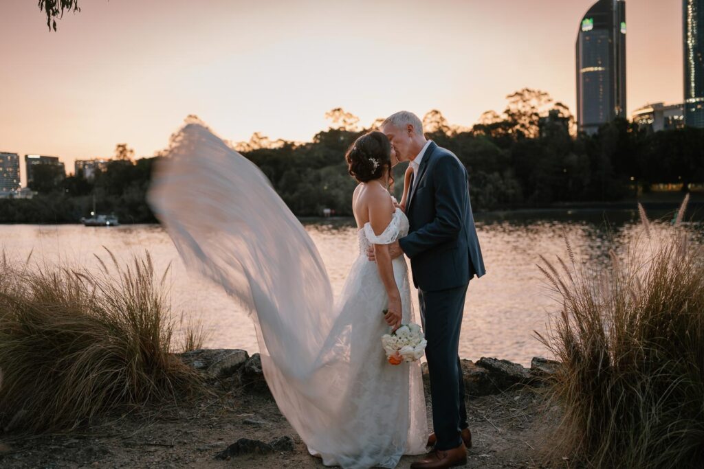 Riverlife wedding photographer - bride and groom