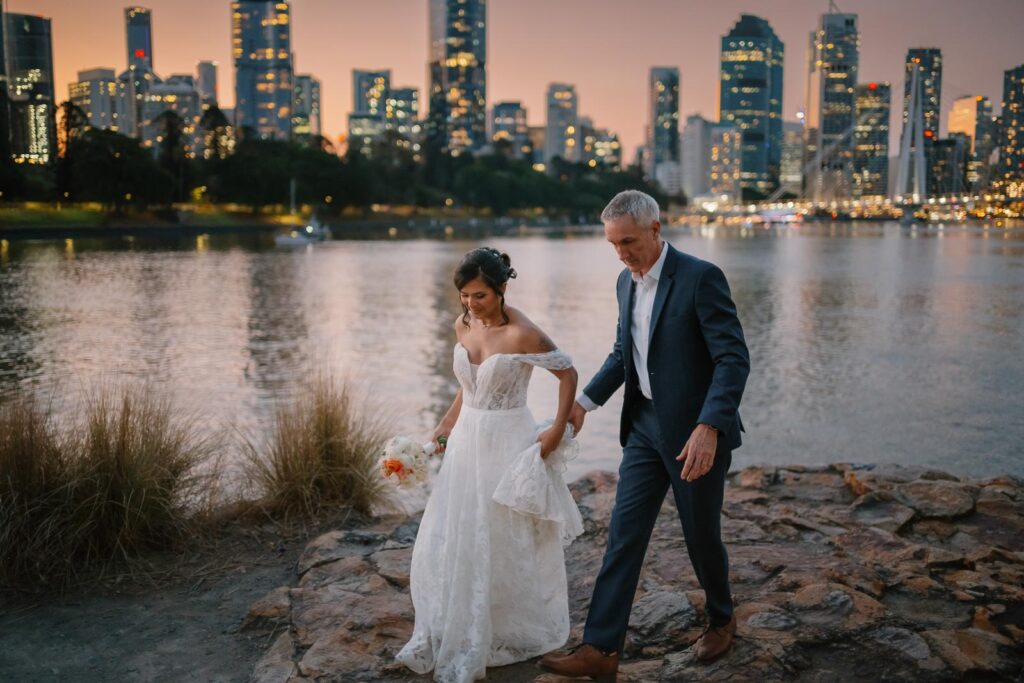 Riverlife wedding photographer - bride and groom